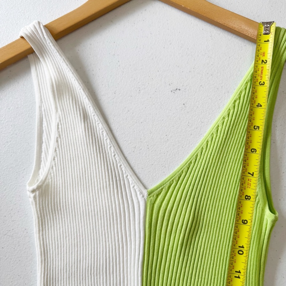 STAUD Dana Ribbed Colorblock Midi Dress NWOT Small - Picture 9 of 11